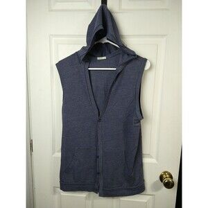 Local Green Woman M Blue Hooded Sleeveless Tank Pocket Athletic Top